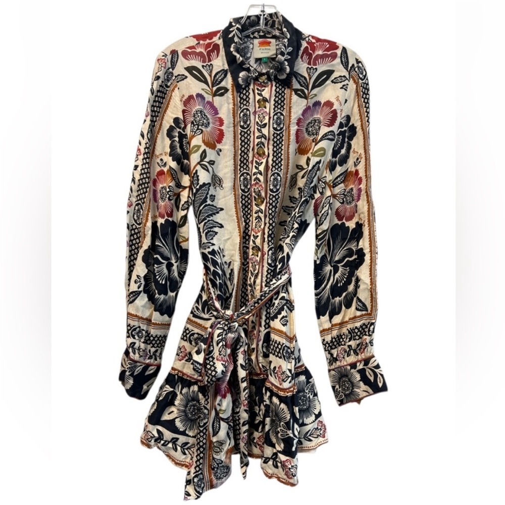 FARM Rio Tiered Belted Floral Mini Dress - Picture 3 of 14